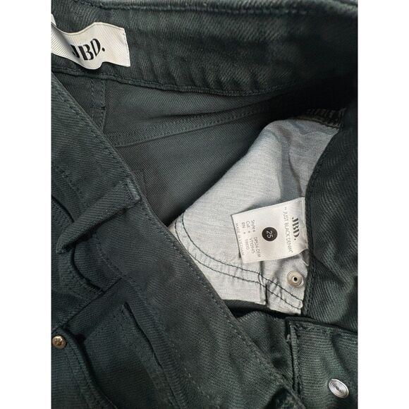 JBD Just Black Denim Women’s Jeans Size 25 | Emerald Green Straight Leg Raw Hem - Picture 5 of 5